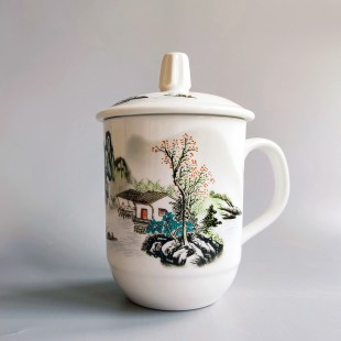 Керамічна чашка в китайському стилі "Неперевершений краєвид" (400мл)